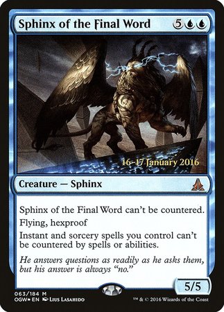 Sphinx of the Final Word [Oath of the Gatewatch Promos] | Cards and Coasters CA