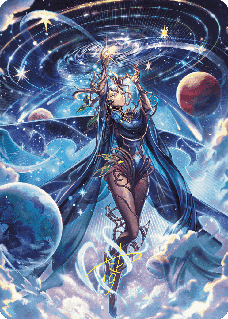 Omniscience Anime Art Card (Gold-Stamped Signature) [Wilds of Eldraine Art Series] | Cards and Coasters CA