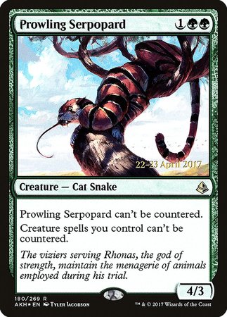 Prowling Serpopard [Amonkhet Promos] | Cards and Coasters CA