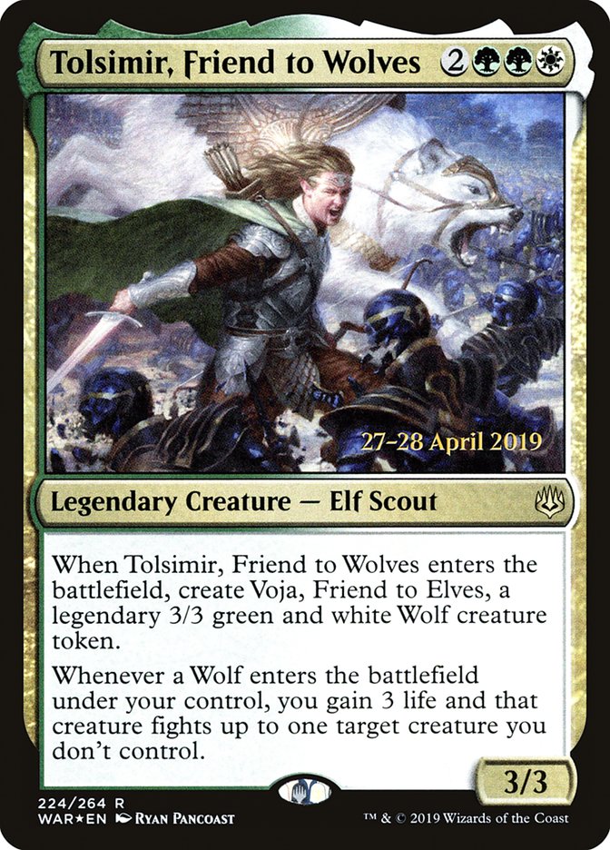 Tolsimir, Friend to Wolves  [War of the Spark Prerelease Promos] | Cards and Coasters CA