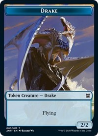 Drake // Hydra Double-sided Token [Zendikar Rising Tokens] | Cards and Coasters CA