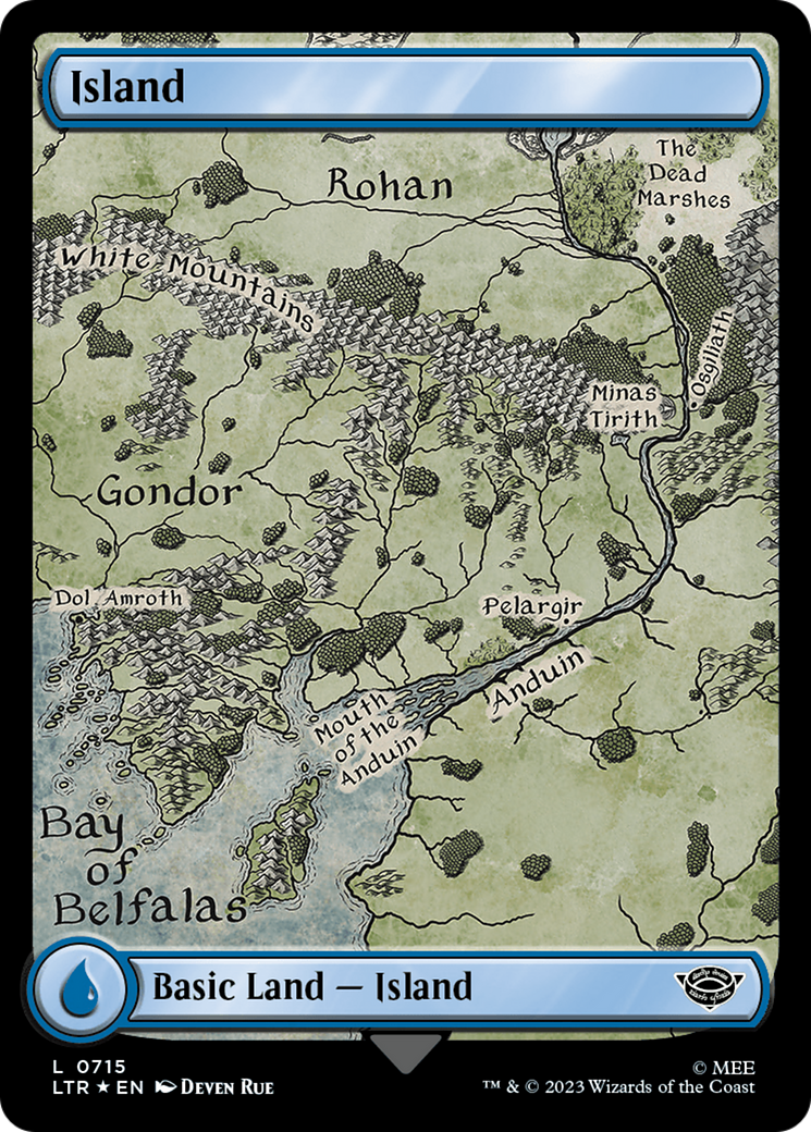 Island (0715) (Surge Foil) [The Lord of the Rings: Tales of Middle-Earth] | Cards and Coasters CA