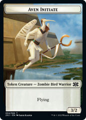 Worm // Aven Initiate Double-sided Token [Double Masters 2022 Tokens] | Cards and Coasters CA