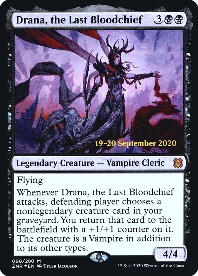 Drana, the Last Bloodchief  [Zendikar Rising Prerelease Promos] | Cards and Coasters CA