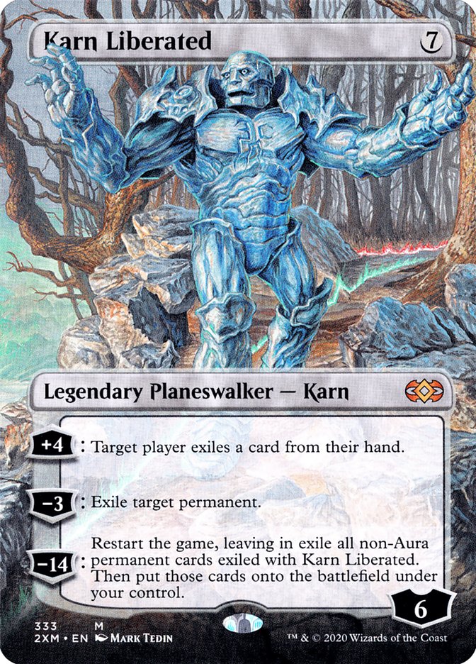 Karn Liberated (Borderless) [Double Masters] | Cards and Coasters CA