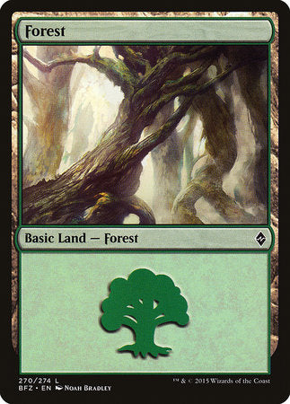 Forest (270) [Battle for Zendikar] | Cards and Coasters CA