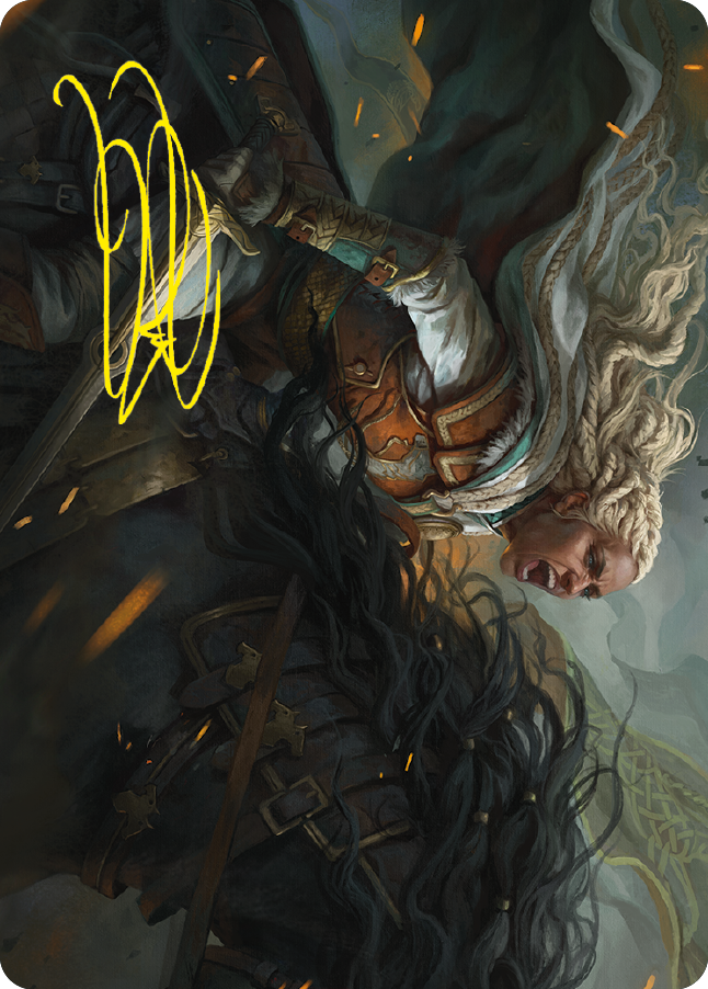 Eowyn, Fearless Knight Art Card (Gold-Stamped Signature) [The Lord of the Rings: Tales of Middle-earth Art Series] | Cards and Coasters CA