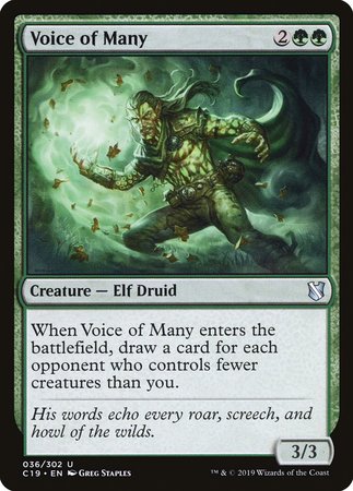 Voice of Many [Commander 2019] | Cards and Coasters CA