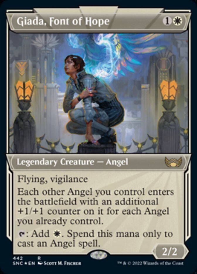 Giada, Font of Hope (Showcase Art Deco Foil Etched) [Streets of New Capenna] | Cards and Coasters CA