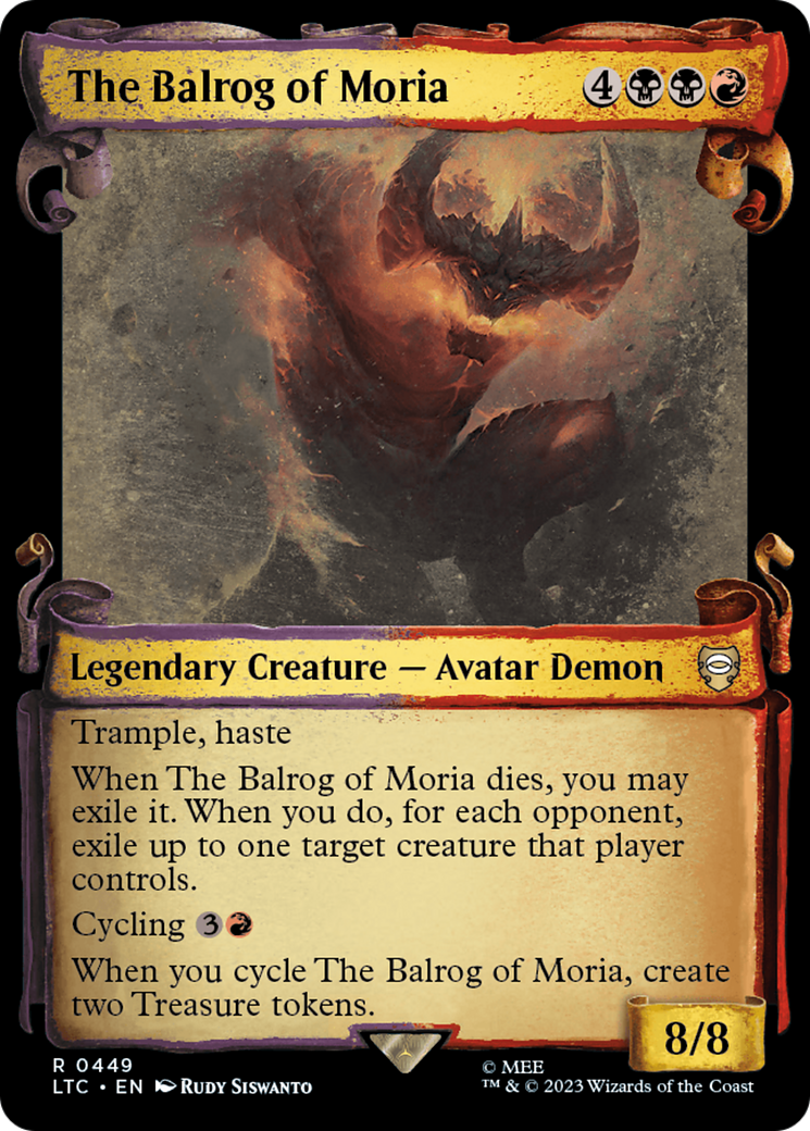 The Balrog of Moria [The Lord of the Rings: Tales of Middle-Earth Commander Showcase Scrolls] | Cards and Coasters CA