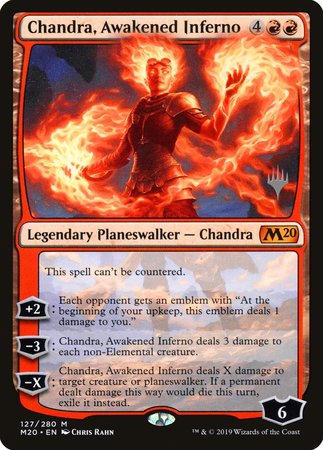 Chandra, Awakened Inferno [Core Set 2020 Promos] | Cards and Coasters CA