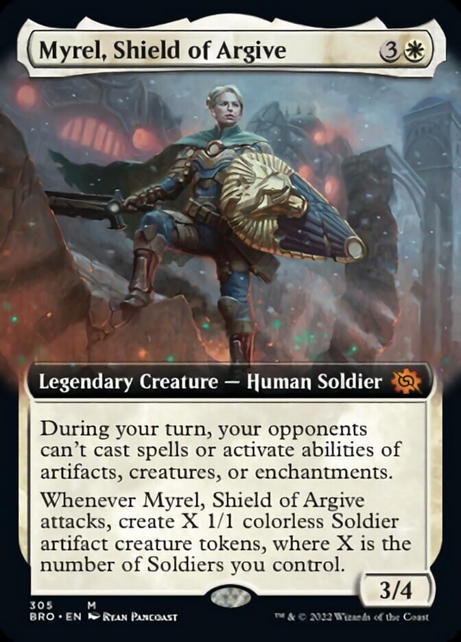 Myrel, Shield of Argive (Extended Art) [The Brothers' War] | Cards and Coasters CA