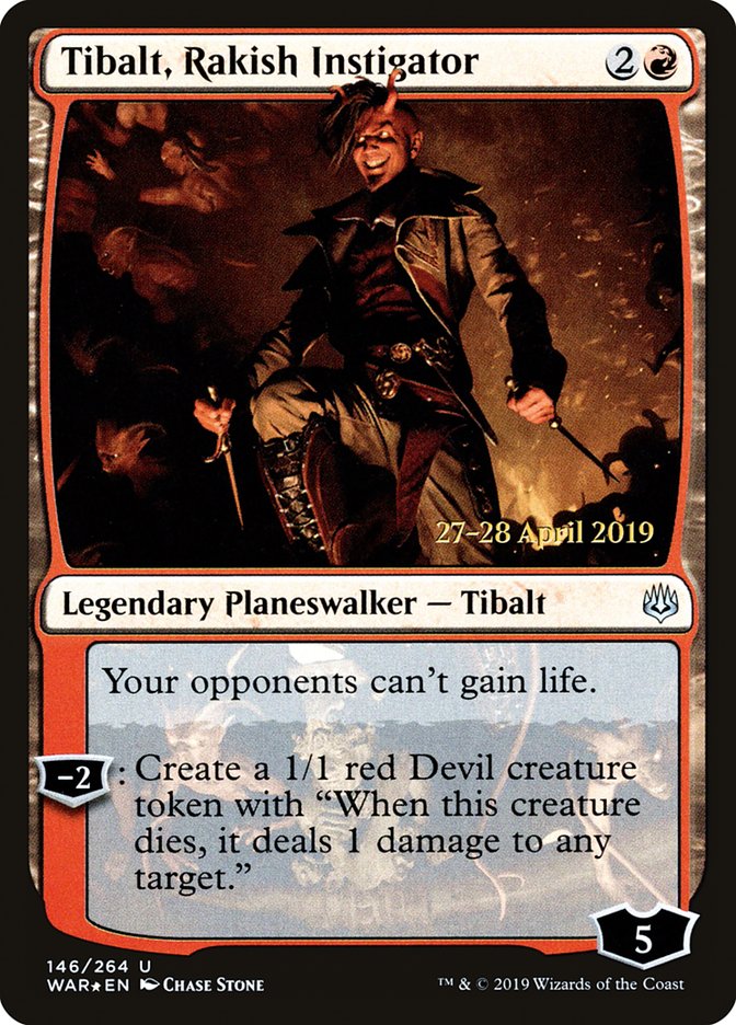 Tibalt, Rakish Instigator  [War of the Spark Prerelease Promos] | Cards and Coasters CA