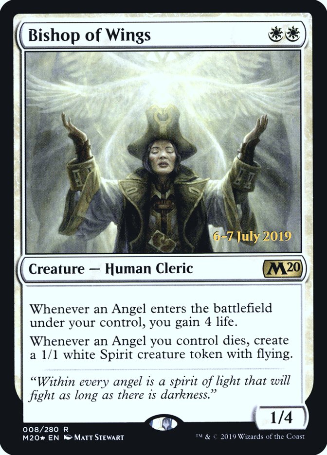 Bishop of Wings  [Core Set 2020 Prerelease Promos] | Cards and Coasters CA