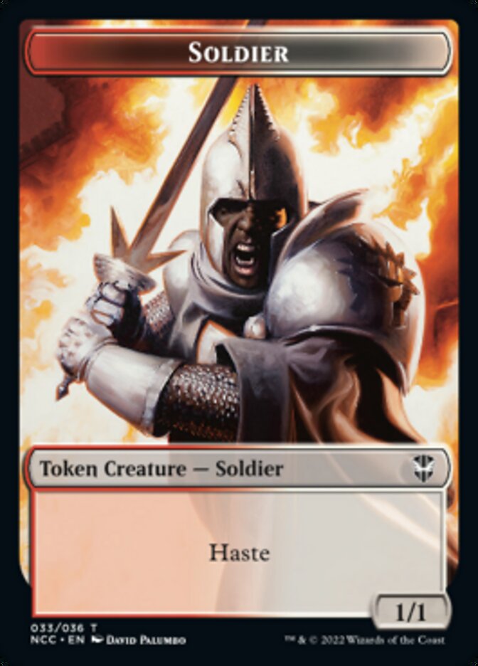 Soldier (33) // Devil Double-sided Token [Streets of New Capenna Commander Tokens] | Cards and Coasters CA