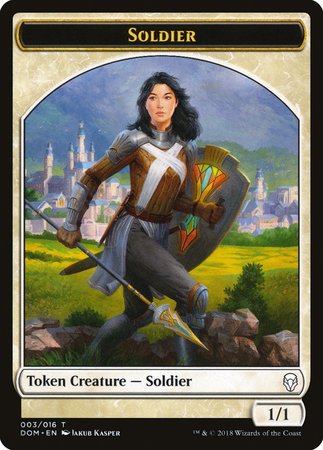 Soldier Token [Dominaria Tokens] | Cards and Coasters CA
