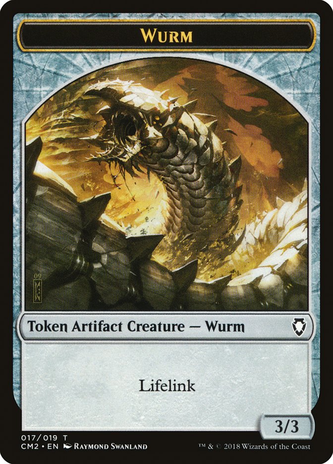 Wurm (Lifelink) [Commander Anthology Volume II Tokens] | Cards and Coasters CA