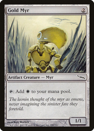 Gold Myr [Mirrodin] | Cards and Coasters CA