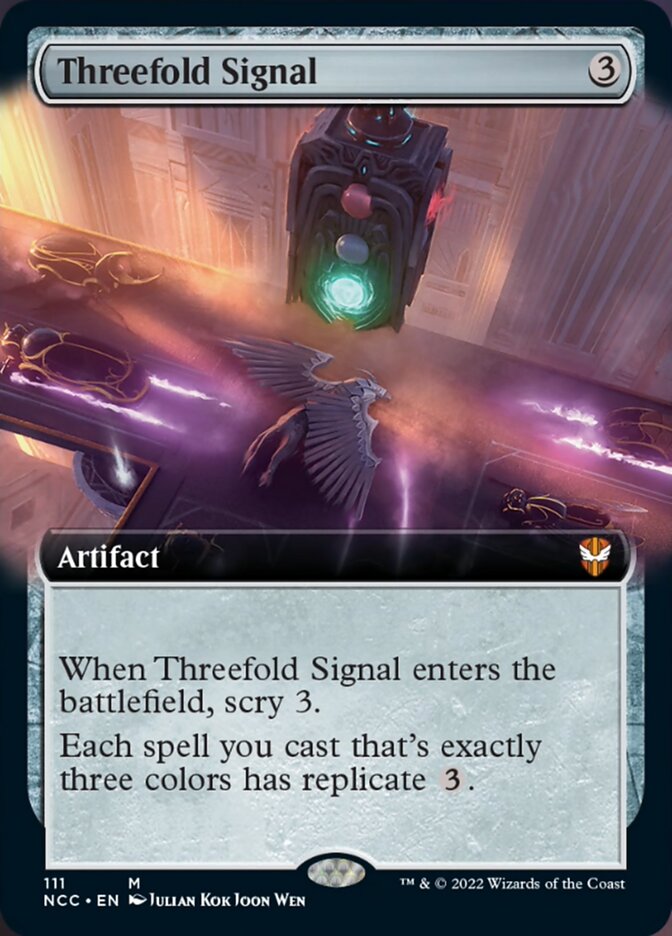 Threefold Signal (Extended Art) [Streets of New Capenna Commander] | Cards and Coasters CA