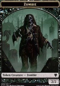 Zombie (005) // Gold (010) Double-sided Token [Commander 2017 Tokens] | Cards and Coasters CA