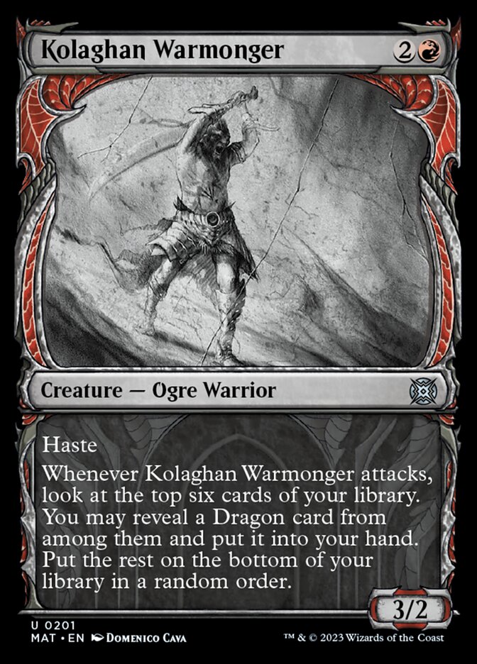 Kolaghan Warmonger (Showcase Halo Foil) [March of the Machine: The Aftermath] | Cards and Coasters CA