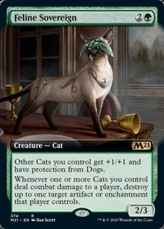 Feline Sovereign (Extended Art) [Core Set 2021] | Cards and Coasters CA