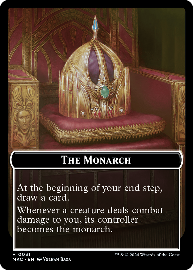Gold // The Monarch Double-Sided Token [Murders at Karlov Manor Commander Tokens] | Cards and Coasters CA