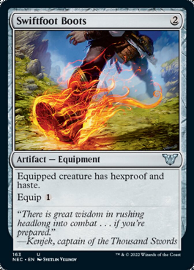 Swiftfoot Boots [Kamigawa: Neon Dynasty Commander] | Cards and Coasters CA