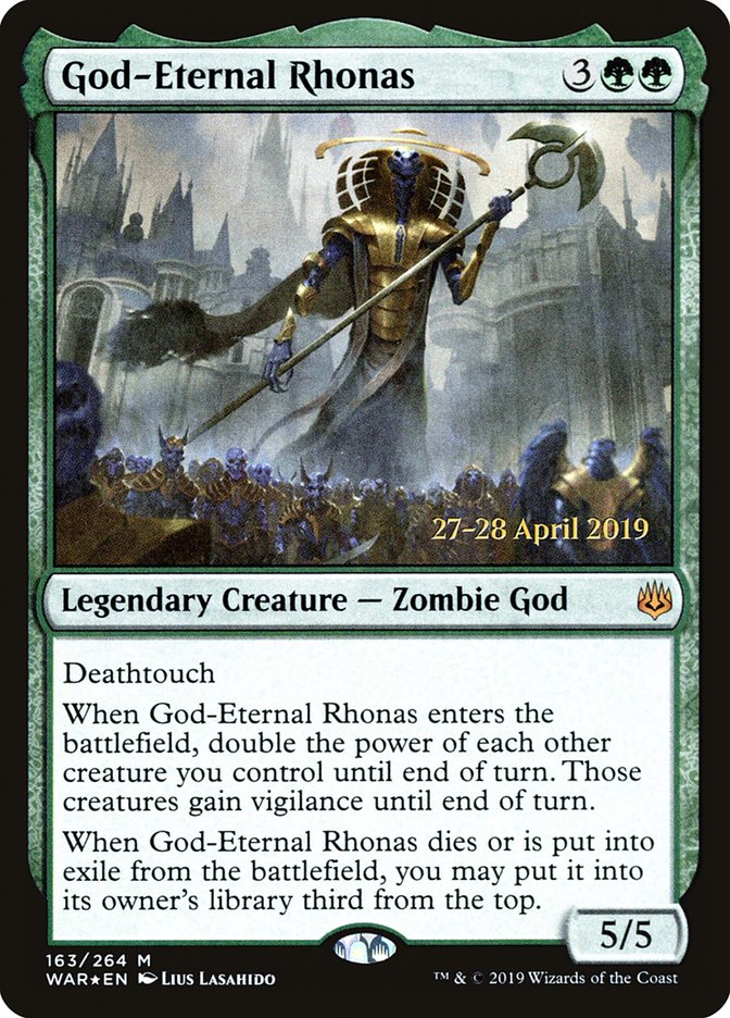 God-Eternal Rhonas  [War of the Spark Prerelease Promos] | Cards and Coasters CA