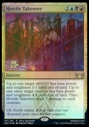 Hostile Takeover [Streets of New Capenna Prerelease Promos] | Cards and Coasters CA