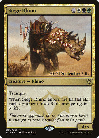 Siege Rhino [Khans of Tarkir Promos] | Cards and Coasters CA