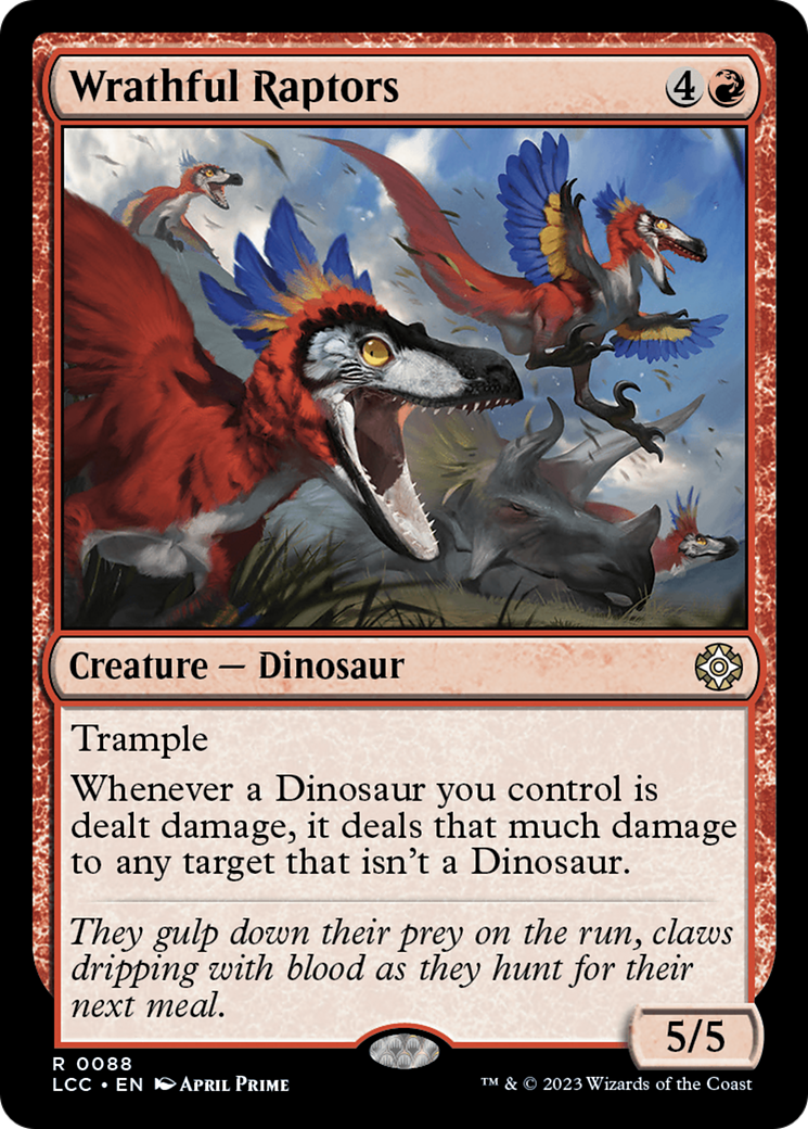 Wrathful Raptors [The Lost Caverns of Ixalan Commander] | Cards and Coasters CA