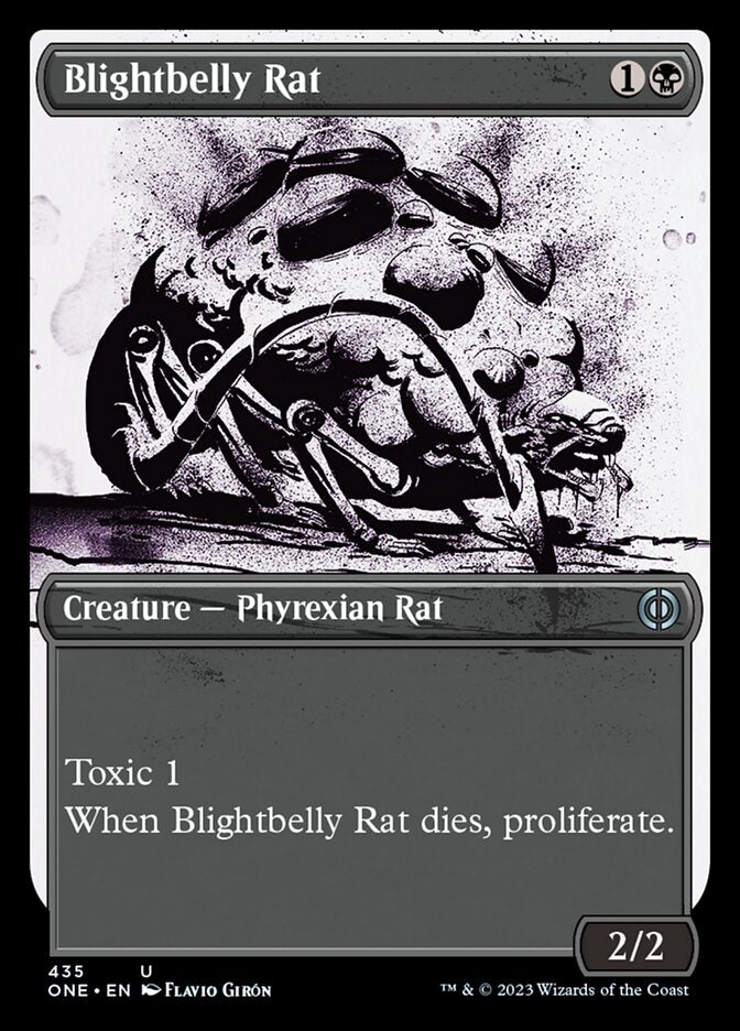 Blightbelly Rat (Showcase Ichor Step-and-Compleat Foil) [Phyrexia: All Will Be One] | Cards and Coasters CA