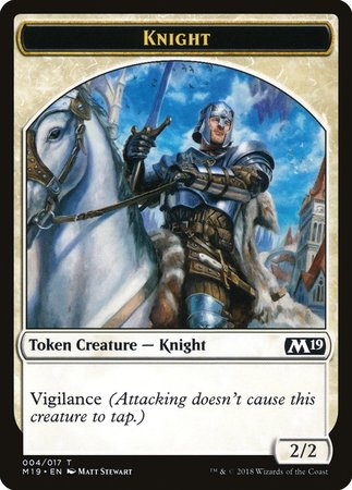 Knight Token [Core Set 2019 Tokens] | Cards and Coasters CA