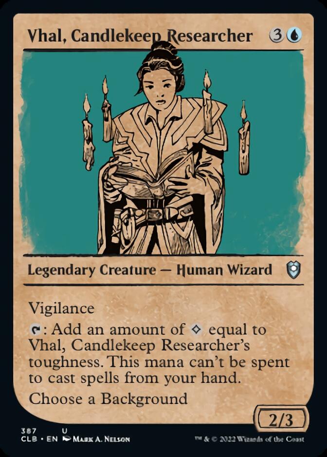 Vhal, Candlekeep Researcher (Showcase) [Commander Legends: Battle for Baldur's Gate] | Cards and Coasters CA
