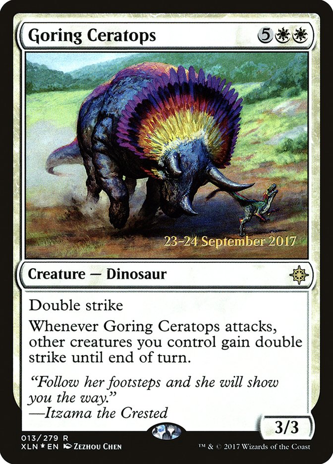 Goring Ceratops  [Ixalan Prerelease Promos] | Cards and Coasters CA