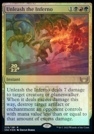 Unleash the Inferno [Streets of New Capenna Prerelease Promos] | Cards and Coasters CA