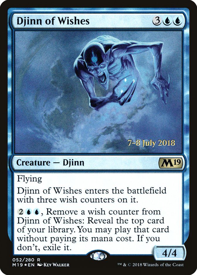 Djinn of Wishes  [Core Set 2019 Prerelease Promos] | Cards and Coasters CA