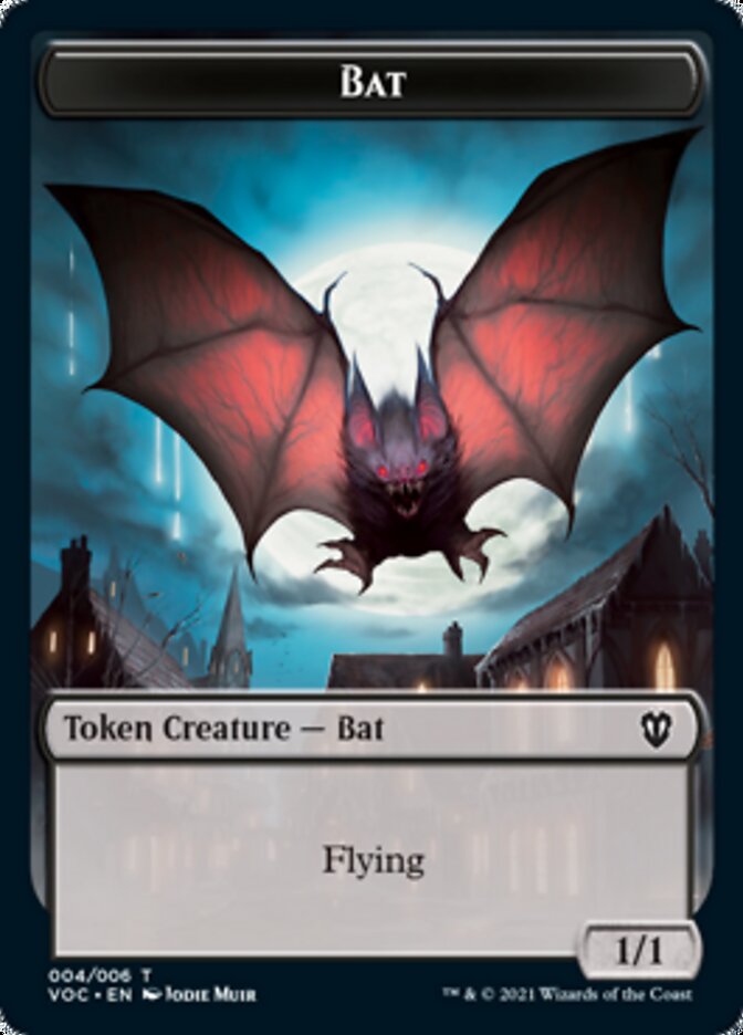 Blood // Bat Double-sided Token [Innistrad: Crimson Vow Commander Tokens] | Cards and Coasters CA