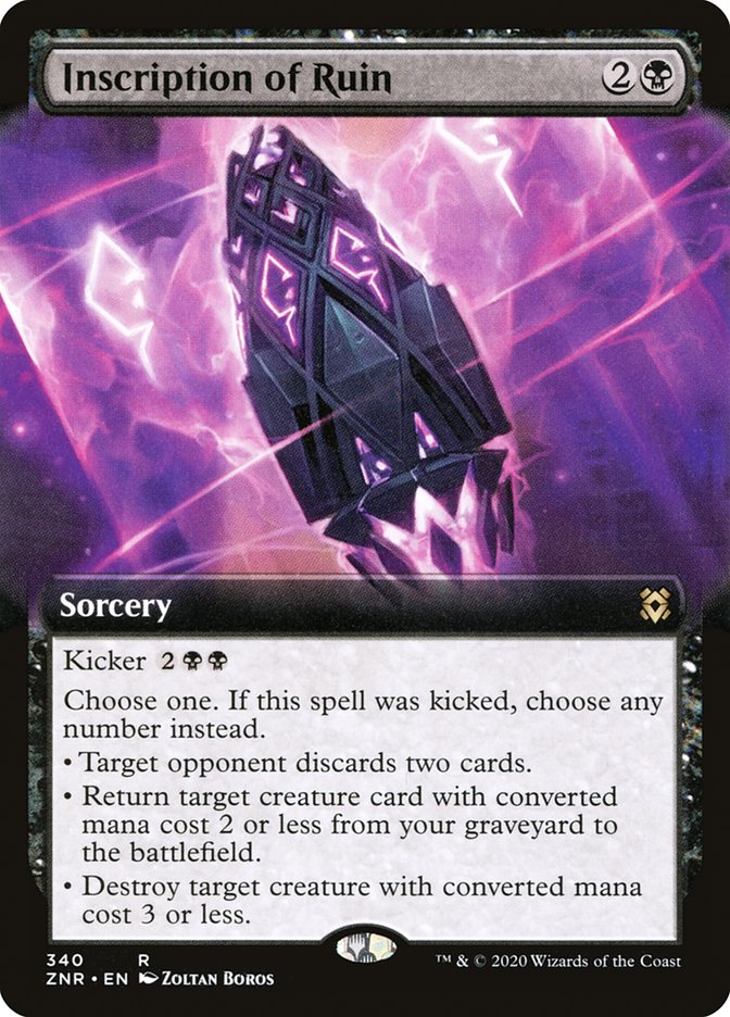 Inscription of Ruin (Extended Art) [Zendikar Rising] | Cards and Coasters CA