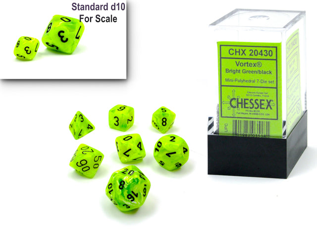 Vortex: Mini 7Pc Bright Green / black | Cards and Coasters CA