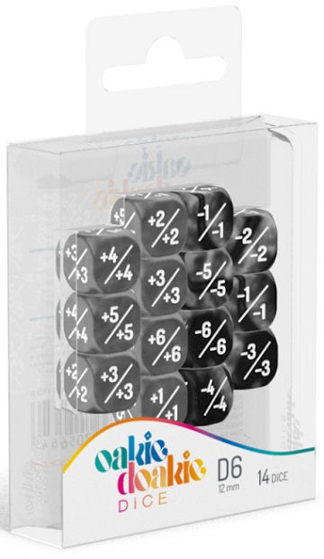 Oakie Doakie - Positive Negative Dice Black/Grey | Cards and Coasters CA