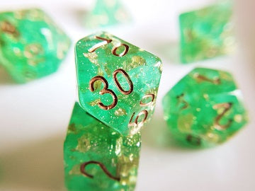 Little Dragon Corp - RPG set of 7 dice Green Wedding Dice | Cards and Coasters CA