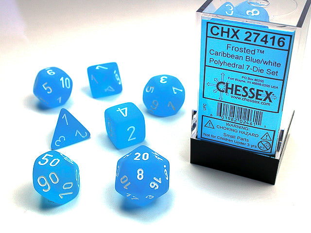 Chessex Frosted Caribbean Blue/White | Cards and Coasters CA