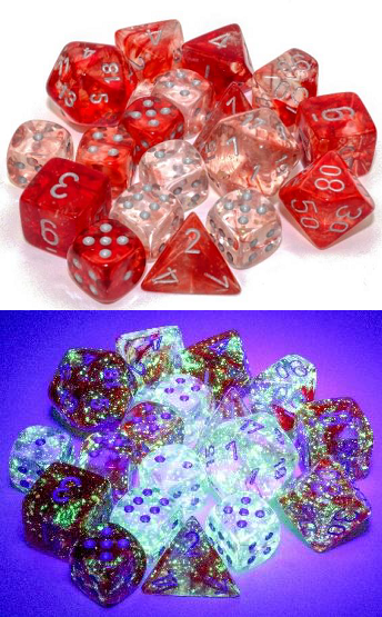 Chessex D6 Cube - Nebula Red/Silver | Cards and Coasters CA