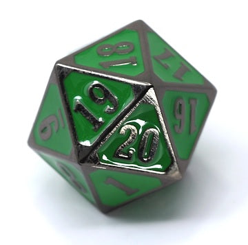 Die Hard D20 Oversize Metal Spindown - Sinister Green 25mm | Cards and Coasters CA