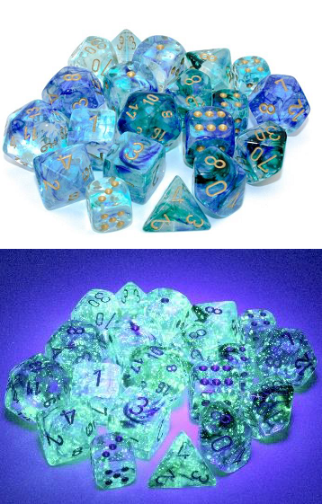 Chessex D6 Cube - Oceanic/Gold | Cards and Coasters CA