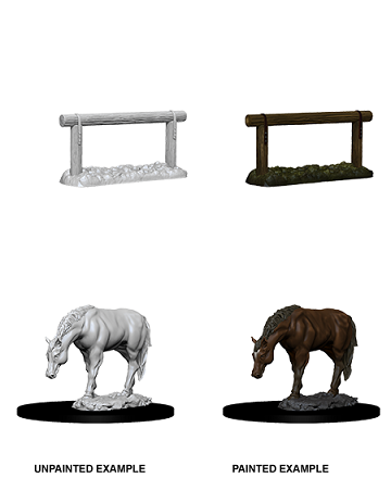 D&D Deep Cuts Miniatures Horse & Hitch | Cards and Coasters CA