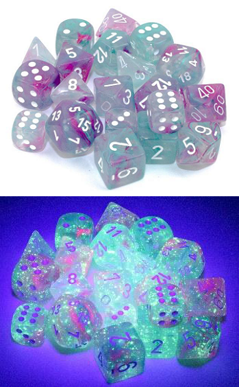 Chessex Nebula D6 Cube 36 dice - Wisteria/white | Cards and Coasters CA