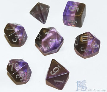 Little Dragon Corps Birthday Dice Amethyst Quartz Set of 7 | Cards and Coasters CA